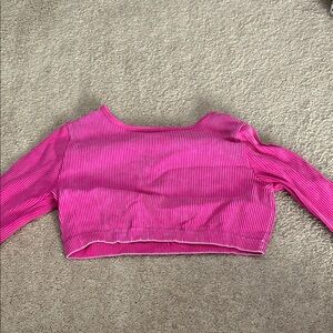 Pink Ribbed Women's Top